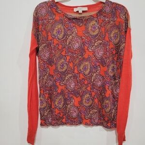 Ann Taylor LOFT boho print top size XS